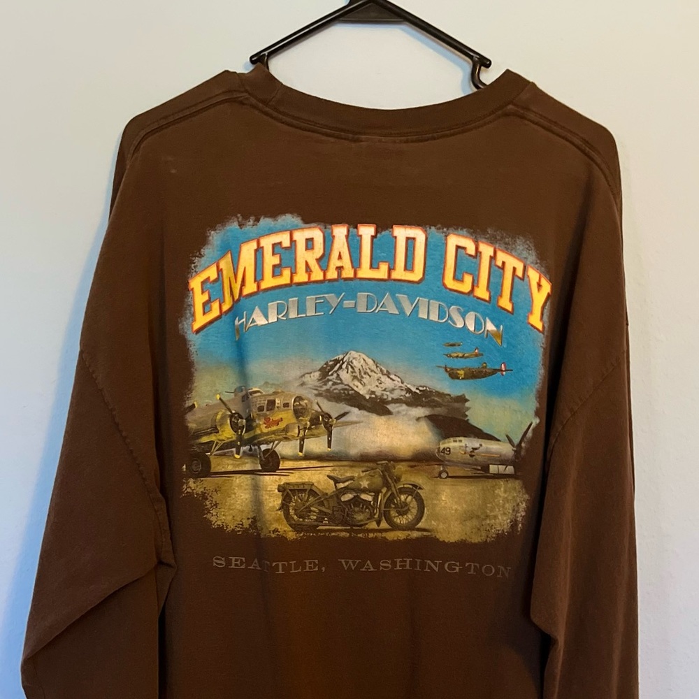 Harley Davidson brown long sleeve 2xl